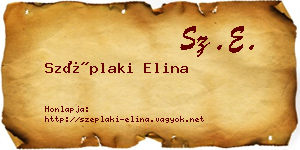 Széplaki Elina névjegykártya